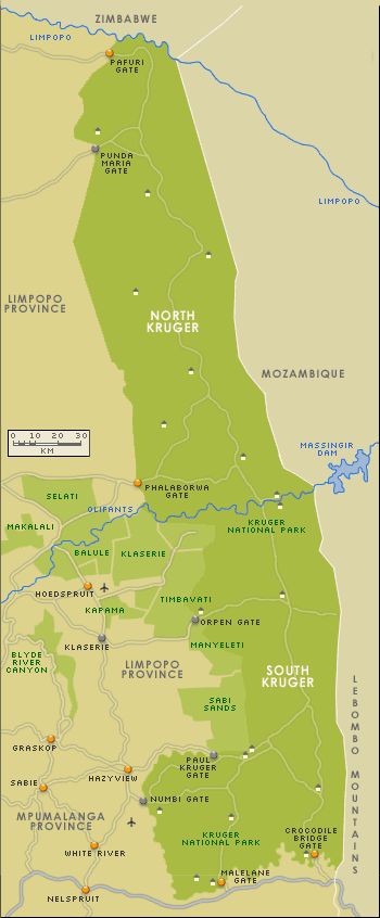 South Africa Kruger Park Map
